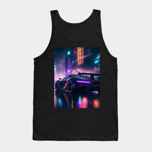 Asian Neon Velocity: Futuristic Thrill Ride Tank Top